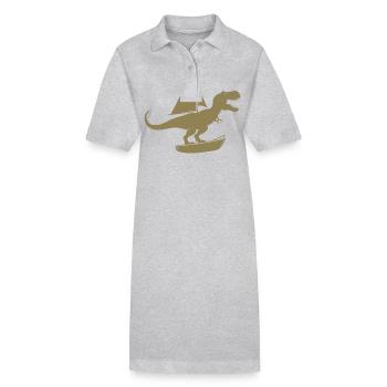 Minimalistische Jolle mit T-Rex Sommer - Stanley/Stella Frauen Bio-Polokleid PAIGER - Grau meliert - Vorne