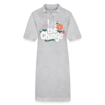 Altruisme Don désintéressé Donner d’école - Robe polo bio PAIGER Stanley/Stella Femme - gris chiné - Devant