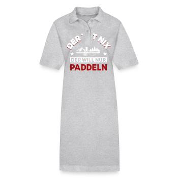 Der tut nix der will nur paddeln - Spruch - Stanley/Stella Frauen Bio-Polokleid PAIGER - Grau meliert - Vorne
