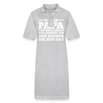 Papa de jumeaux - Robe polo bio PAIGER Stanley/Stella Femme - gris chiné - Devant