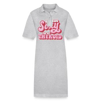 Papillary Warrior trop sexy pour mon cancer de la thyroïde - Robe polo bio PAIGER Stanley/Stella Femme - gris chiné - Devant