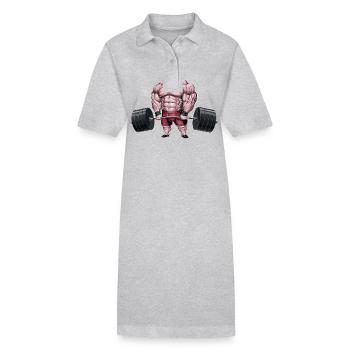 Schwein Gewichtheben Fitness-Studio - Stanley/Stella Frauen Bio-Polokleid PAIGER - Grau meliert - Vorne
