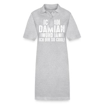 Vorname Damian - Stanley/Stella Frauen Bio-Polokleid PAIGER - Grau meliert - Vorne