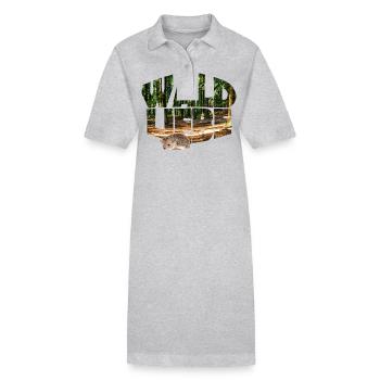 Forest 20 Forest Love with Hedgehog - Stanley/Stella PAIGER Organic Women’s Polo Dress - heather grey - Front
