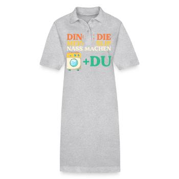 Dinge Die Meinen Slip Nass Machen - Stanley/Stella Frauen Bio-Polokleid PAIGER - Grau meliert - Vorne