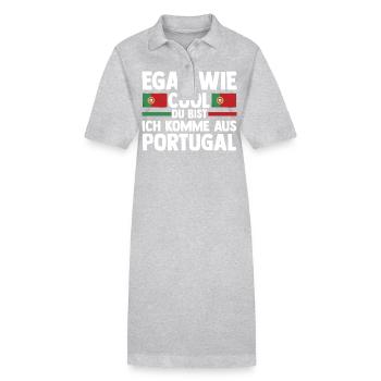 Portugal portugais - Robe polo bio PAIGER Stanley/Stella Femme - gris chiné - Devant