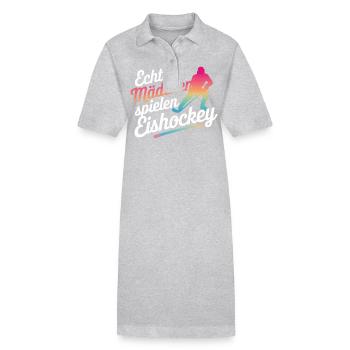 Hockey Hockey Sports Hockey Players - Stanley/Stella PAIGER Organic Women’s Polo Dress - heather grey - Front