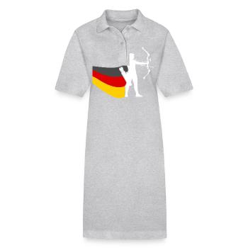 Bogenschütze Deutschland Flagge Bogenschießen - Stanley/Stella Frauen Bio-Polokleid PAIGER - Grau meliert - Vorne