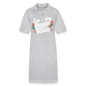 Texas State Texaner Texas - Stanley/Stella Frauen Bio-Polokleid PAIGER - Grau meliert - Vorne