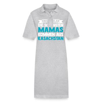 Kazakhstan maman mère Kazakhstan - Robe polo bio PAIGER Stanley/Stella Femme - gris chiné - Devant