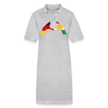 Kurdes Allemagne Kurdistan - Robe polo bio PAIGER Stanley/Stella Femme - gris chiné - Devant