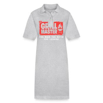 The Grillmaster BBQ Grilling Cult Saying - Stanley/Stella PAIGER Organic Women’s Polo Dress - heather grey - Front