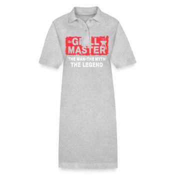 The Grillmaster BBQ Grilling Cult Saying - Stanley/Stella PAIGER Organic Women’s Polo Dress - heather grey - Front