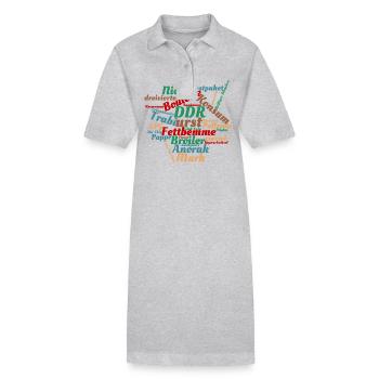 DDR Ostalgie Wörtersammlung - Stanley/Stella Frauen Bio-Polokleid PAIGER - Grau meliert - Vorne