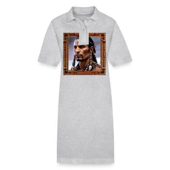 Homme de tribu amérindienne - Robe polo bio PAIGER Stanley/Stella Femme - gris chiné - Devant