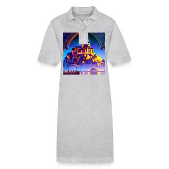 Mont Saint Michel - Château de rêve - Robe polo bio PAIGER Stanley/Stella Femme - gris chiné - Devant
