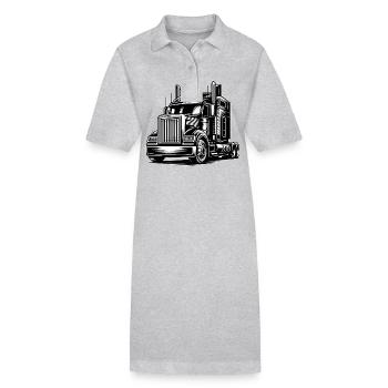 Camion, Camion Américain - Robe polo bio PAIGER Stanley/Stella Femme - gris chiné - Devant