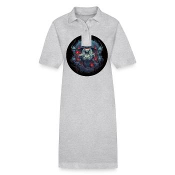 Le nécromancien en jeu de rôle - Robe polo bio PAIGER Stanley/Stella Femme - gris chiné - Devant