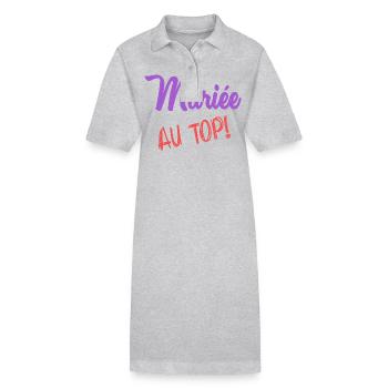 MARIEE - Robe polo bio PAIGER Stanley/Stella Femme - gris chiné - Devant