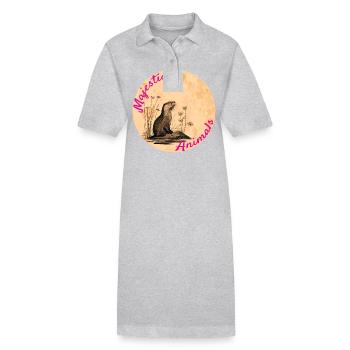 Majestic Animals: Verschmuster Otter - Stanley/Stella Frauen Bio-Polokleid PAIGER - Grau meliert - Vorne