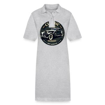 Classic Club Garage – Vintage Auto Service - Stanley/Stella Frauen Bio-Polokleid PAIGER - Grau meliert - Vorne