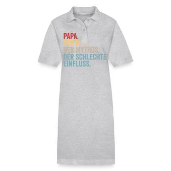 Vater Papa - Stanley/Stella Frauen Bio-Polokleid PAIGER - Grau meliert - Vorne