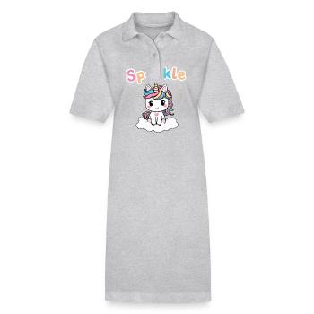 Magie de la licorne scintillante pour les rêveurs et les croyants - Robe polo bio PAIGER Stanley/Stella Femme - gris chiné - Devant