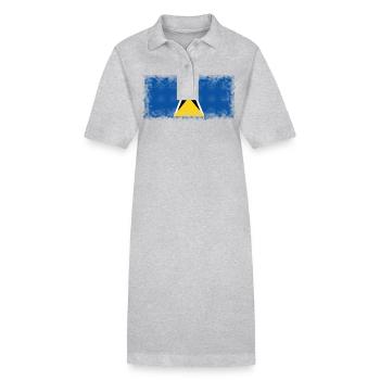 St Lucia - Stanley/Stella PAIGER Organic Women’s Polo Dress - heather grey - Front