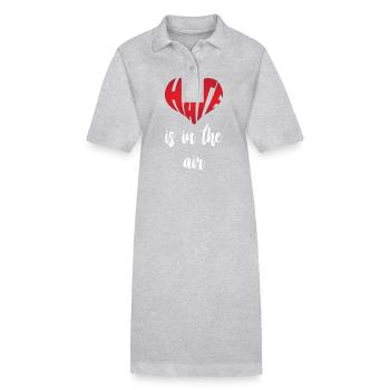 La haine est dans l’air Arrêtez la haine Anti haine - Robe polo bio PAIGER Stanley/Stella Femme - gris chiné - Devant