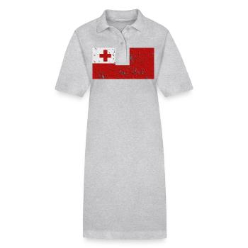 Geschenk für Tonga - Stanley/Stella Frauen Bio-Polokleid PAIGER - Grau meliert - Vorne