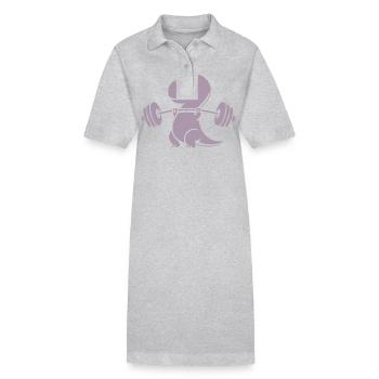 T-Rex mit Hantel Workout - Stanley/Stella Frauen Bio-Polokleid PAIGER - Grau meliert - Vorne