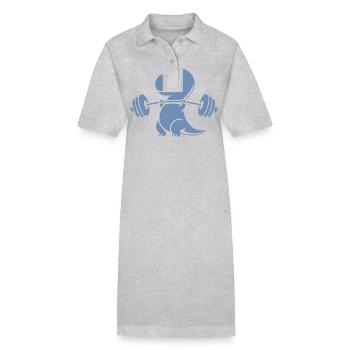 T-Rex mit Hantel Workout - Stanley/Stella Frauen Bio-Polokleid PAIGER - Grau meliert - Vorne