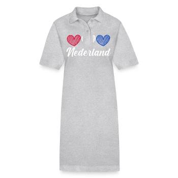 Pays-Bas Pays-Bas - Robe polo bio PAIGER Stanley/Stella Femme - gris chiné - Devant