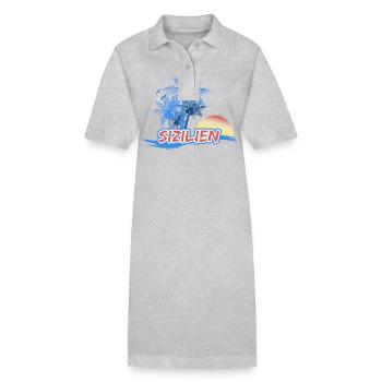 Cadeau pour la Sicile - Robe polo bio PAIGER Stanley/Stella Femme - gris chiné - Devant