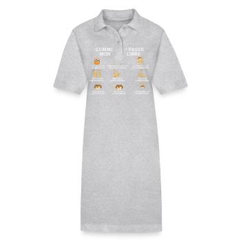 Champignon Cueillette Ramasseur Champignons - Robe polo bio PAIGER Stanley/Stella Femme - gris chiné - Devant