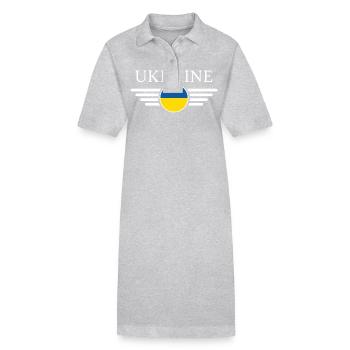 T-shirt Ukraine : Histoire, Nature, Tradition - Robe polo bio PAIGER Stanley/Stella Femme - gris chiné - Devant