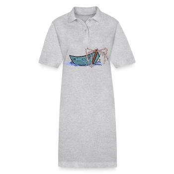 marin marin marin marin Moin ahoy crabe - Robe polo bio PAIGER Stanley/Stella Femme - gris chiné - Devant