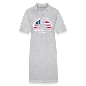 Lend A Hand Lift A Heart Memorial Day Service - Stanley/Stella PAIGER Organic Women’s Polo Dress - heather grey - Front