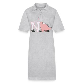 Lettre N - Robe polo bio PAIGER Stanley/Stella Femme - gris chiné - Devant