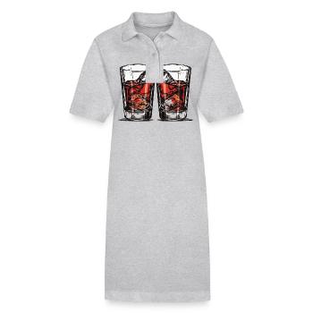Tequila Glass - Stanley/Stella PAIGER Organic Women’s Polo Dress - heather grey - Front