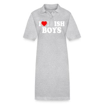 I love irish boys - Stanley/Stella Frauen Bio-Polokleid PAIGER - Grau meliert - Vorne