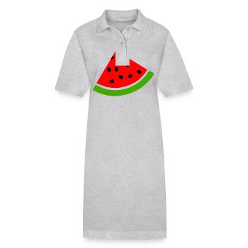 Wassermelone Melone - Stanley/Stella Frauen Bio-Polokleid PAIGER - Grau meliert - Vorne