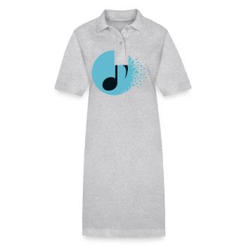 Abstract Sound Burst - Stanley/Stella PAIGER Organic Women’s Polo Dress - heather grey - Front