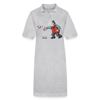 Franzose spielt Petanque für einen Petanque - Stanley/Stella Frauen Bio-Polokleid PAIGER - Grau meliert - Vorne