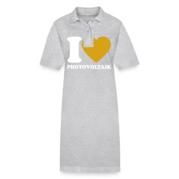 I Love Photovoltaik - Herz - Erneuerbare Energie - Stanley/Stella Frauen Bio-Polokleid PAIGER - Grau meliert - Vorne