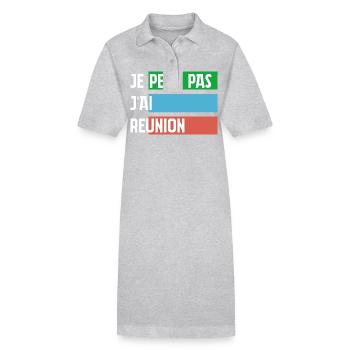 Je peux pas jai reunion - Robe polo bio PAIGER Stanley/Stella Femme - gris chiné - Devant