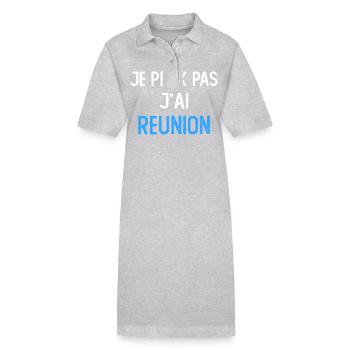 Je peux pas jai reunion - Robe polo bio PAIGER Stanley/Stella Femme - gris chiné - Devant