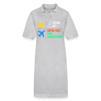 Air Traffic Controller Coffee ATC Aviation Humor - Stanley/Stella PAIGER Organic Women’s Polo Dress - heather grey - Front