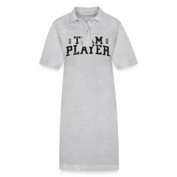 Teamplayer - Lustiger Swinger auf dem Kopf stehend Ananas - Stanley/Stella Frauen Bio-Polokleid PAIGER - Grau meliert - Vorne