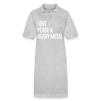 Love Peace & Heavy Metal - Stanley/Stella Frauen Bio-Polokleid PAIGER - Grau meliert - Vorne